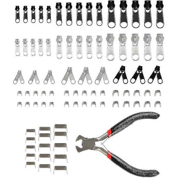 85 Delars Dragkedjereparationssats Dragkedjeersättningstillbehör Dragkedjeersättningstång
