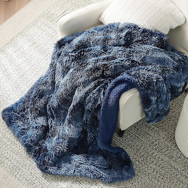Pehmeä, sumea tekoturkispeitto, harmaa, kodikas, pörröinen, muhkea Sherpa-fleecpeitto, karvainen, pörröinen peitto sohvalle, sängylle, 50x60 tuumaa, 640 GSM