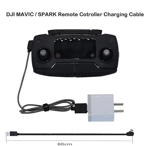 Hurtiglader USB-kabel Nylonledning Tilkoblingspورت for DJI Mavic