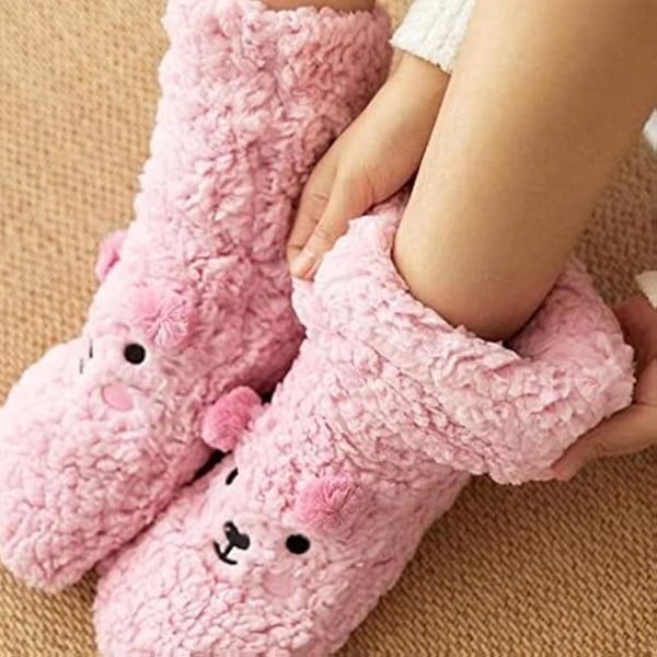 Fuzzy Socks For Dam Mjuka plysch Fuzzy Socks | Varma strumpor till nyår jul födelsedag fruar mammor Ytger Grey