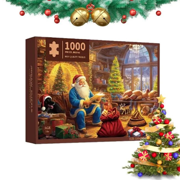 Juladventskalender 1000 bitar Vinterpussel 24 dagars nedräkningskalender Party gynnar Julspelspresent för barn