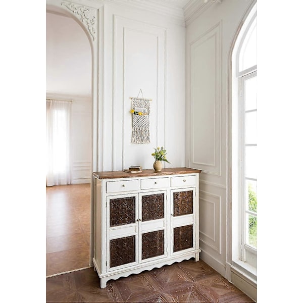 Tidningsförvaring Organizer Posthållare Väggmonterad Bomullsvävning Hängande Ficka, boho Heminredning, Elfenben, 33cm(b) 82cm(l)