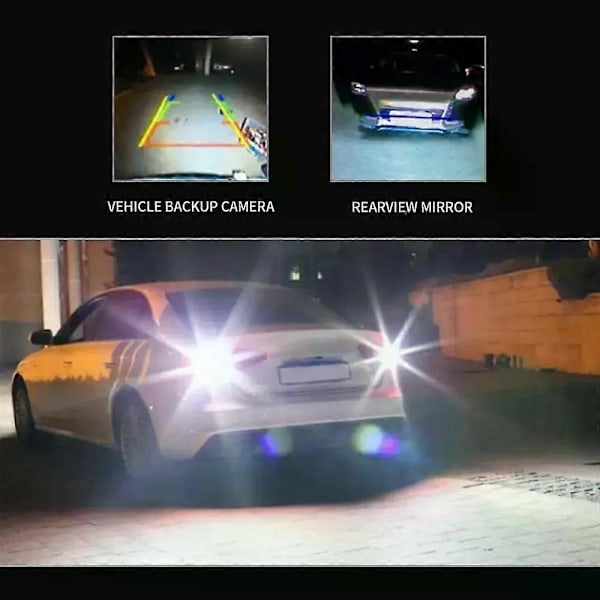 2 st Stark Vit Canbus LED-lampa för Bil Backup Backljus 912 921 T15 W16W