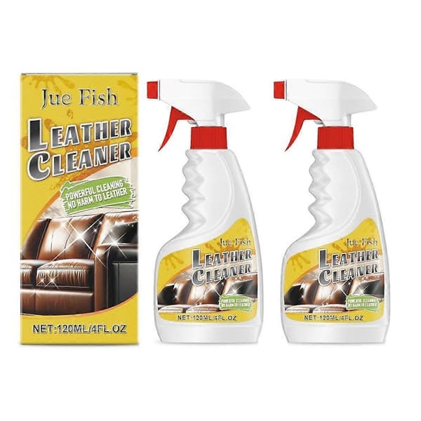 1-3x Læderrens Kraftig Pletfjerner til Alt Læder, 120ml, Nem Hurtig at Bruge 2pcs