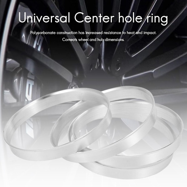 4 X Universella Aluminium Navringar Hjulset 74.1mm Y/d 72.6mm I/d