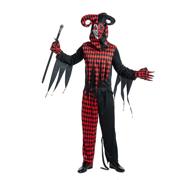 Halloween Cosplay Anime Clown kostym för män Kvinnor Circus Jester Dress Up Kläder 2023 Jumpsuit Vuxen Scenuppträdande L