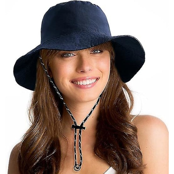 Vattentät Solhatt Upf 52+ Bucket Hat UV-skydd Packbar Brätte Boonie För Kvinnor Män Sommar Lätt Vandring Utomhuskeps