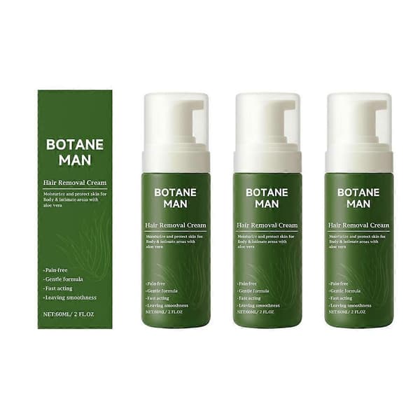 1-3X Botane Man Aloe Vera Hårfjerningscreme til hurtig hårfjerning ansigt krop følsom 3pcs