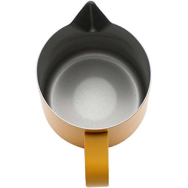 Rustfri stål mælkekande Steaming Pitcher Egnet til kaffe, latte og mælkeskum 600ml Gul