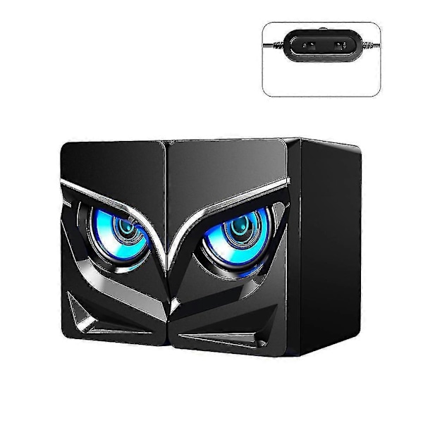 1 par USB-drevet LED 3,5 mm kablet høyttaler for datamaskin bærbar PC mobiltelefon nettbrett