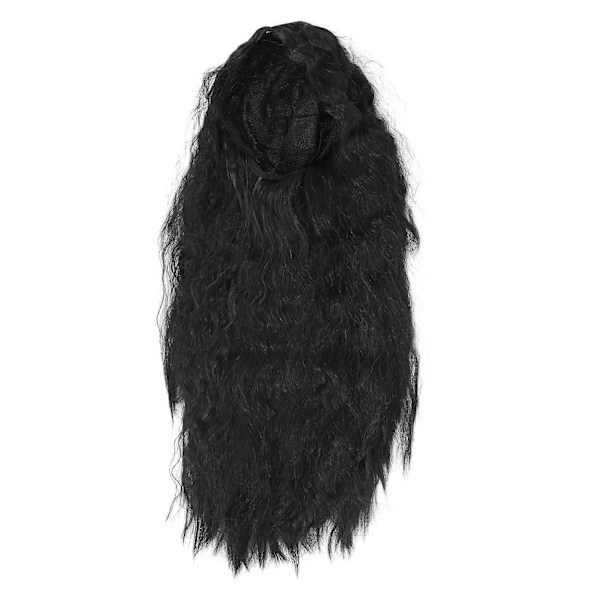 Lång Lockig Vågig Svart Peruk för Kvinnor, Glueless, Justerbar Passform, Syntetisk Lös Djup Våg Peruk för Jul Cosplay Fest