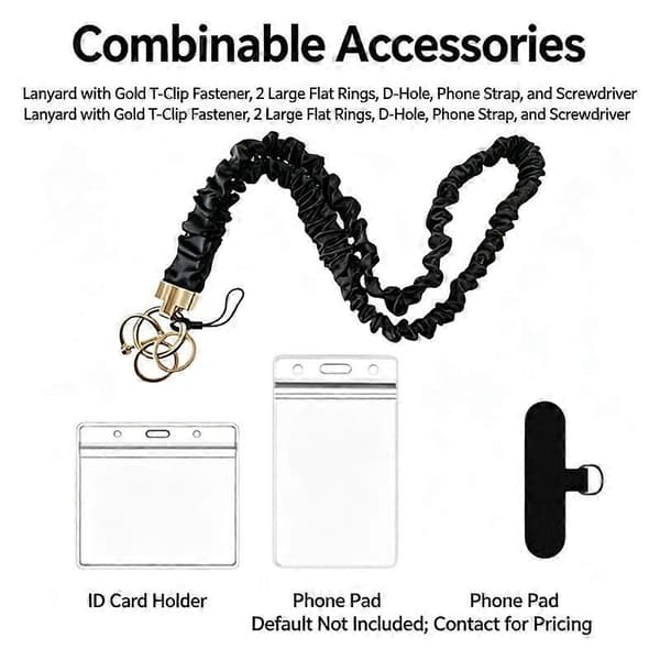 Plisseret håndledssnor, blød stofnøglering, elegant håndledsrem, bærbar holder til bilnøgle, telefon og små accessories white