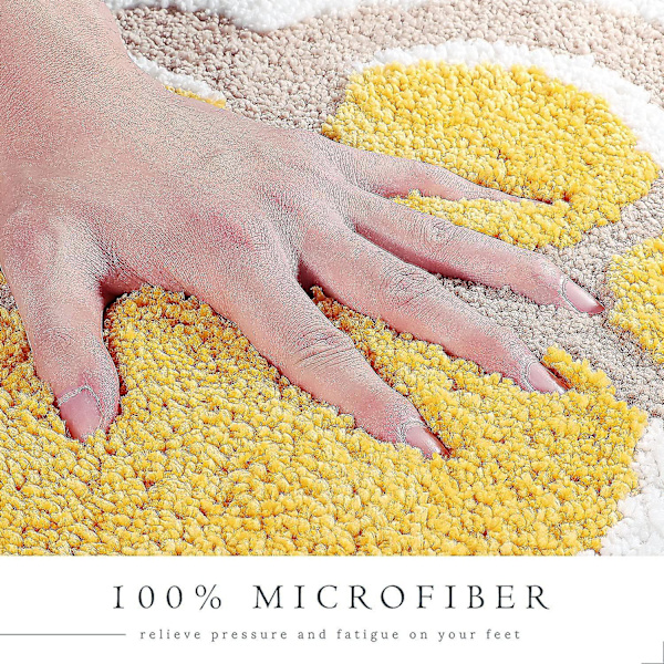 Tflycq 19,6" X 24,4" Cat Paw Badmatta Badrumsmatta Badmatta Halkfri mjuk duschmatta Plysch mikrofiber Vattenabsorberande Tjock Shaggy Golvmatta, Maskin Yellow
