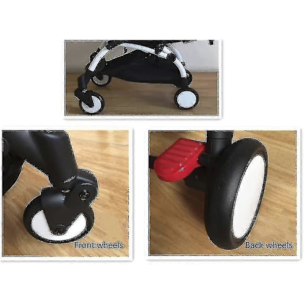 Gummihjul Baby Klapvogn Udskiftning For-/baghjul Yoya Vovo Trolley Tilbehør (1 Par For)