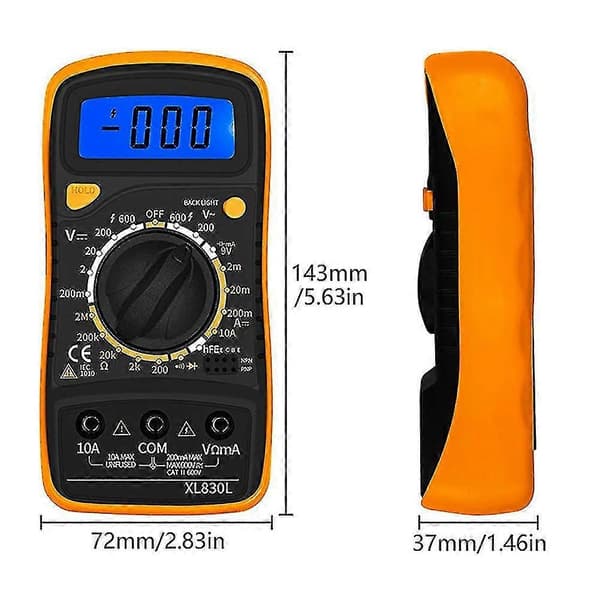 Digital multimeter voltmeter testare multimätare bakgrundsbelysning LCD mätverktyg elektronisk testmätare