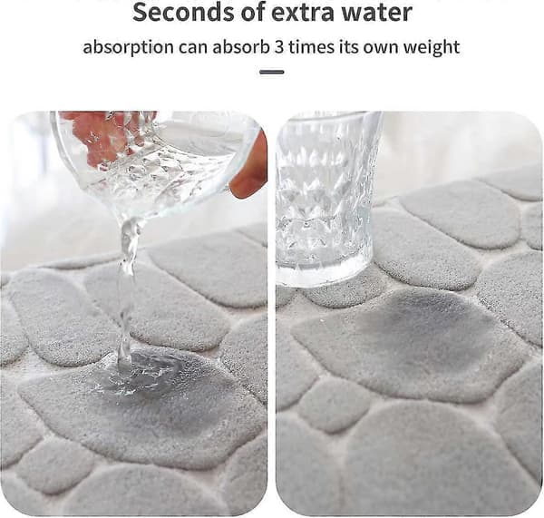 Memory Foam Badeværelsesmåtte Pebble Badeværelsestæppe Super Absorberende Badeværelsesmåtte Badeværelse Badeværelsestæppe yu