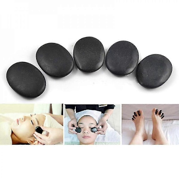 7 st/set Varma Stenar Massage Användbara Basaltstenar 3*4cm Storlek Svart SYG