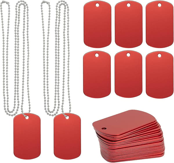 Aluminium Blanko Tags Stempling Emner Hunde Metal Tags Gravering Emner Med Halskæde