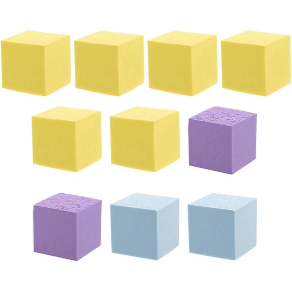 10 STK Farverige Kube Blok DIY Design Model Blok Svampeblok Kube Kube Træningshjælp Solid Geometri Studieværktøj til Børn Lærer Brug Størrelse 5CM Tilfældig