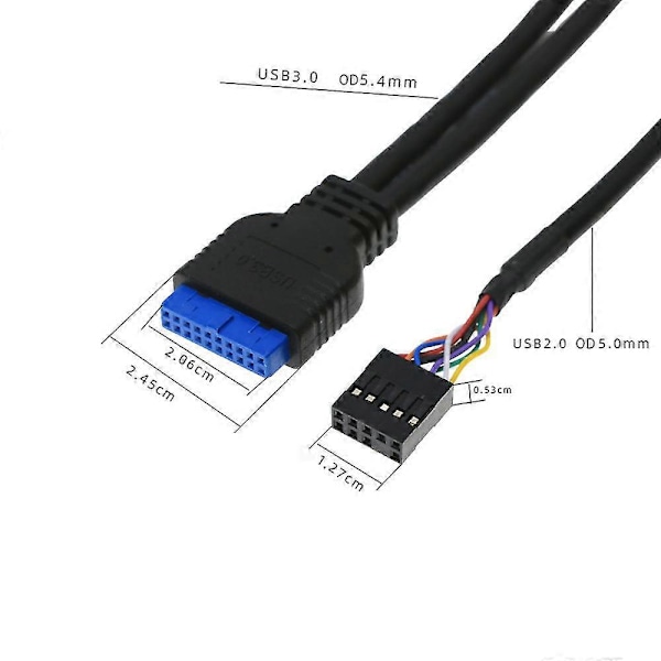60cm Frontpanel USB3.0+usb3.0+hd Audio Jack Porte I/O Board+internt Kabel Usb Ramme DIY (haoyi