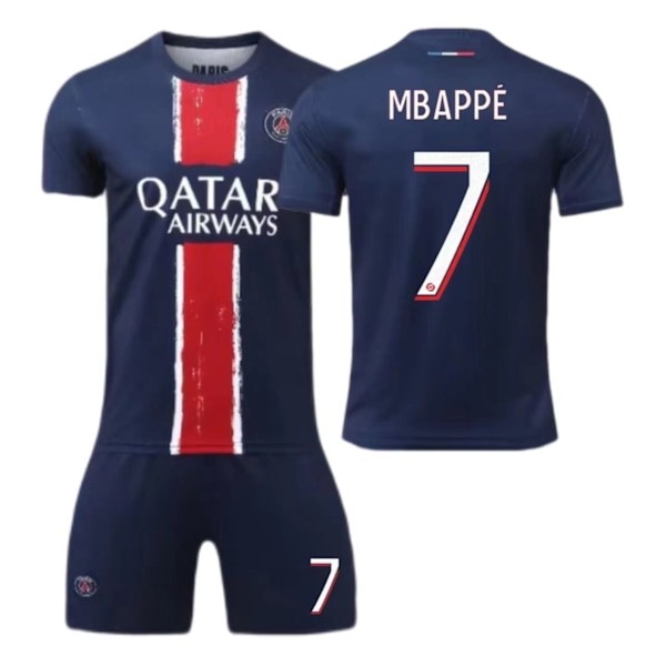 24-25 Paris Hjemme Jersey Nr. 7 Mbappe 9 Ramos Barn Voksen Dress Fotball Uniform NO.7 26