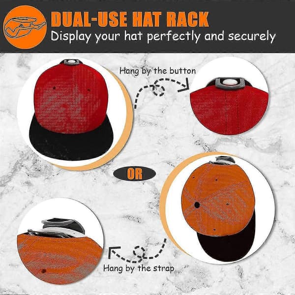 24 Pak Adhesive Hat Hooks Til Væggen, Hat Stativ Hat Organizer Display Til Hjem Decor, Hat Hold Hanger