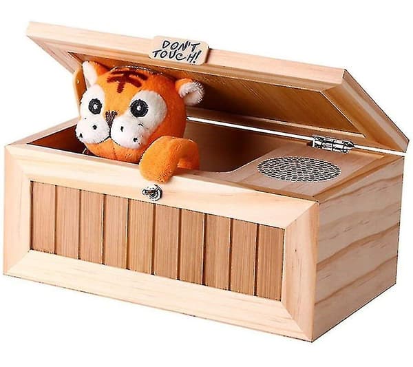 Træ Ubrugelig Æske, Tiger Legetøjsgave Med Lyd