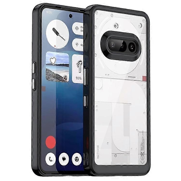 Kompatibelt Skal för Nothing Phone (3a) TPU + Akryl Skyddande Transparent Mobilskal Black