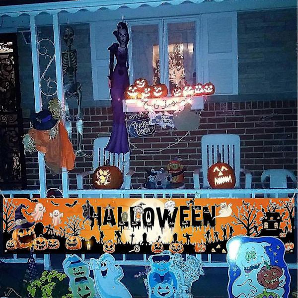 Haussikyltti - Onnellinen Halloween - Oranssi ja Musta Koriste