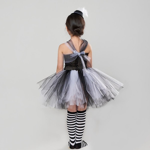 Painajainen ennen joulua Tytöt Tutu Musta Mekko Jack Cosplay 2023 Halloween Carnival Puku Lapset Fantasia Vaatteet Hiusnauha 4pcs Dress Set B M(4-5Y)