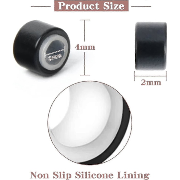 500 st Silikon Micro Ringar För I Tip Hårförlängningar 4mm Micro Nano Pärlor Micro Länkar Hårpärlor (svart)