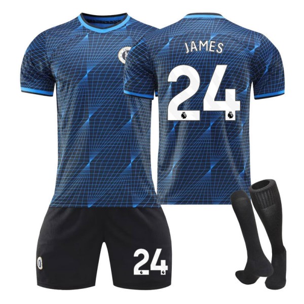 23-24 Chelsea Jersey Away barns studentträningskit NO.24 JAMES 2XL