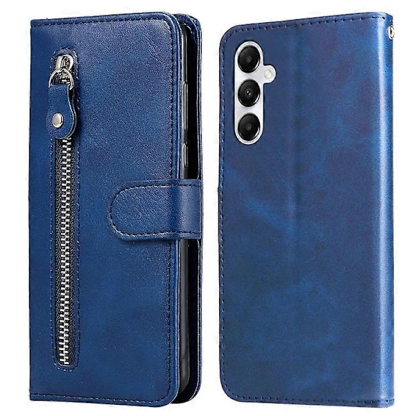 Kompatibel til Samsung Galaxy A05s 4G Etui Læder Mobiltelefon Cover med Lynlåslommepung Blue