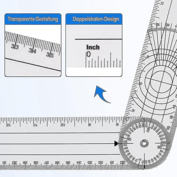 4 stk. Gonometer Fysioterapi 360 Graders Rotasjon