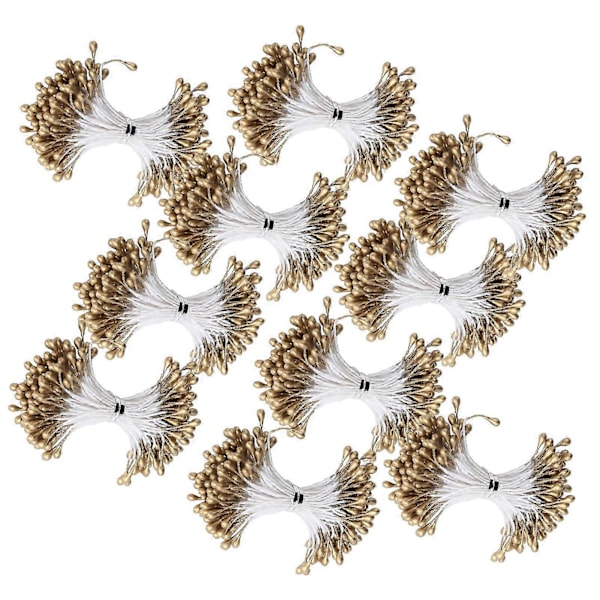 Pärl Ståndare Gyllene Gipsimitation Dubbel Ände Konstgjord Bukett Tillbehör (3mm#6 900)