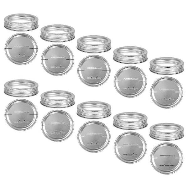 Konserveringslock för vanlig öppning, plåt, tätningslock, metallburklock, läckagesäkra för matförvaring, silver, 8,6X8,6X1,5CM, 10 set
