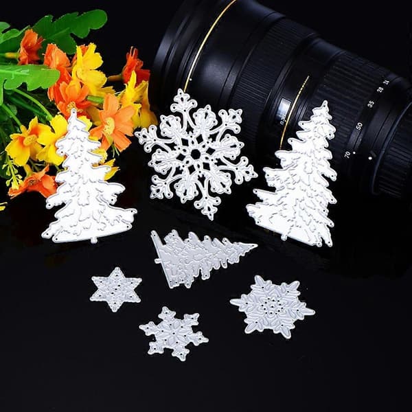 7 st Julgransstansar Snöflinga-Stansar för DIY Scrapbooking Foto