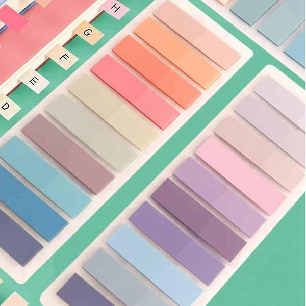 2400 stk. sidemarkører, Morandi Sticky Note Tabs farvede Skrivbare og Flytbare Bogmærker S