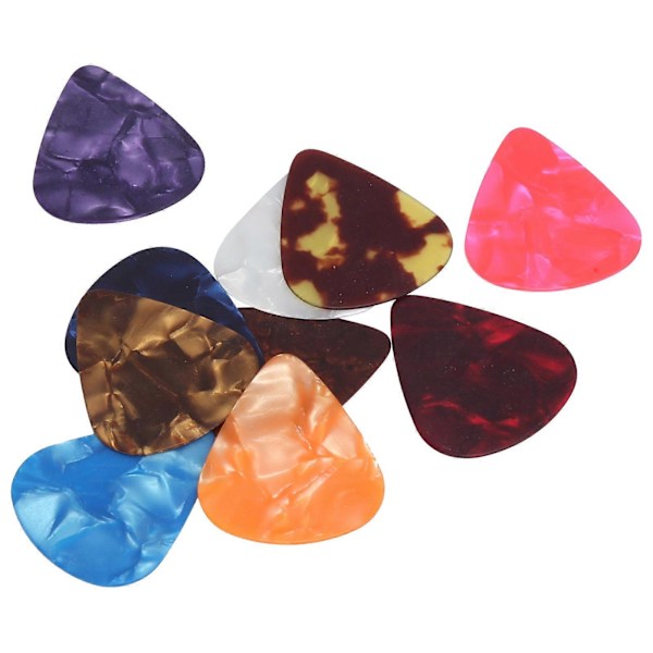 100 st Gitarrplektrum Färgglada Celluloid Fingerskydd Verktyg Stränginstrument Tillbehör 0,71 mm