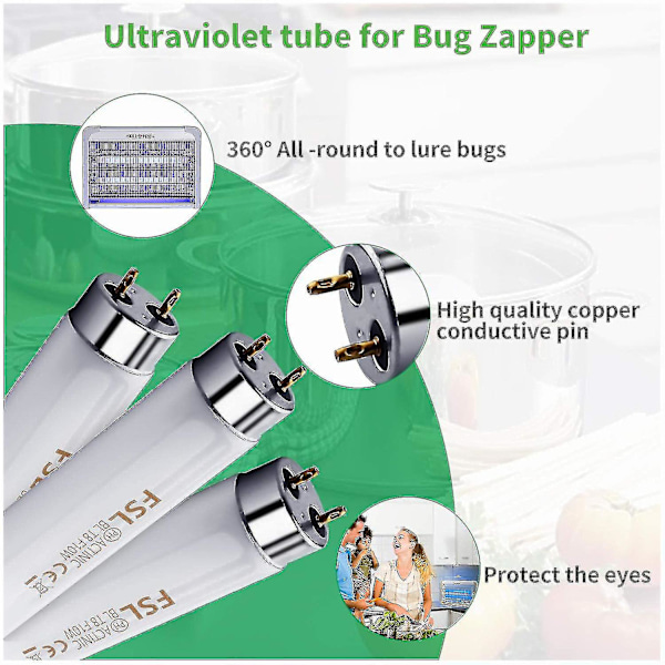 2 kpl Fsl T5 8w Hyttysentappajan Vaihtolamput Uv-putket 8 W Hyttysen- ja Hyönteistentappajaan / Bug Zapper