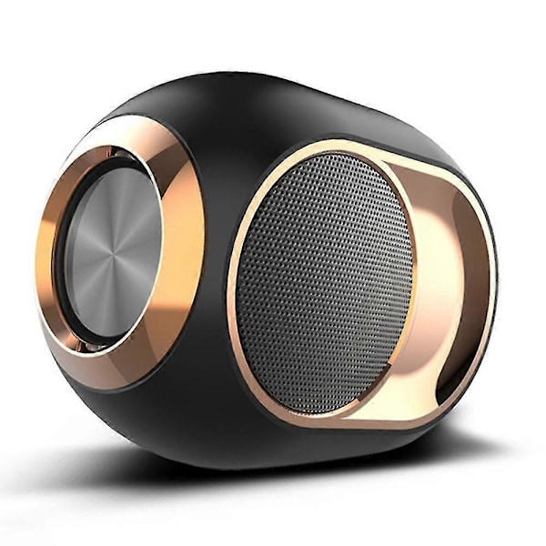 Langaton kaiutin Stereo Bluetooth -kaiutinsoitin, Kultainen muna langaton Bluetooth-kaiutin Super Subwoofer Kannettava - musta