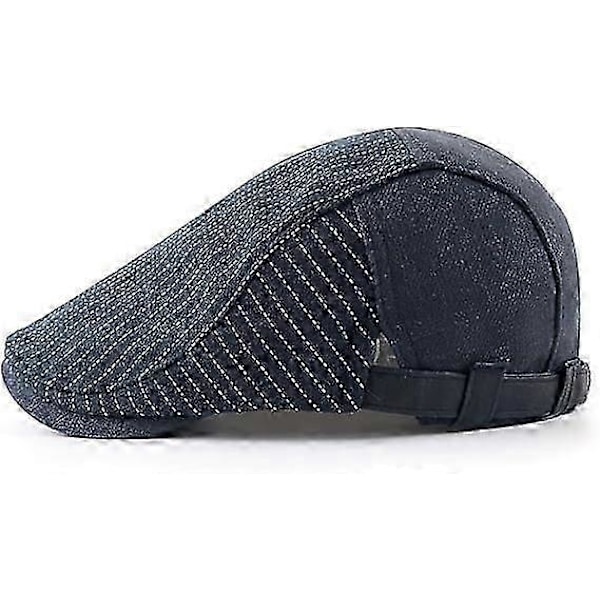 Herr Flat Cap Justerbar Newsboy Keps Bomull Gatsby Basker Keps Skytte Körhatt Ankunge Näbb Ivy Irländsk Golf Flat Hatt (Blå)