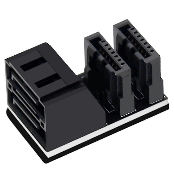 1 stk Dobbel Sata 7pin Hunn Til Dobbel 7pin Hann 90 Graders Vinklet Adapter Hovedkort Sata Adapter Fo-haoyi