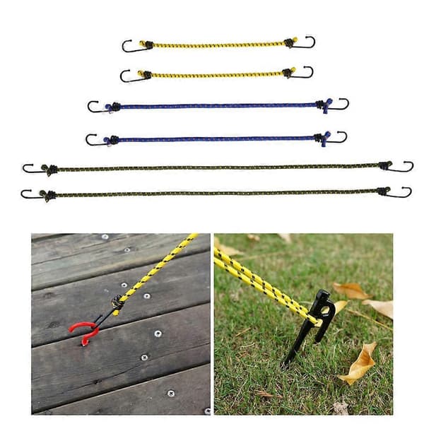 Elastisk stropp med kroker for camping, kajakkpadling, sykling og bagasjestropper