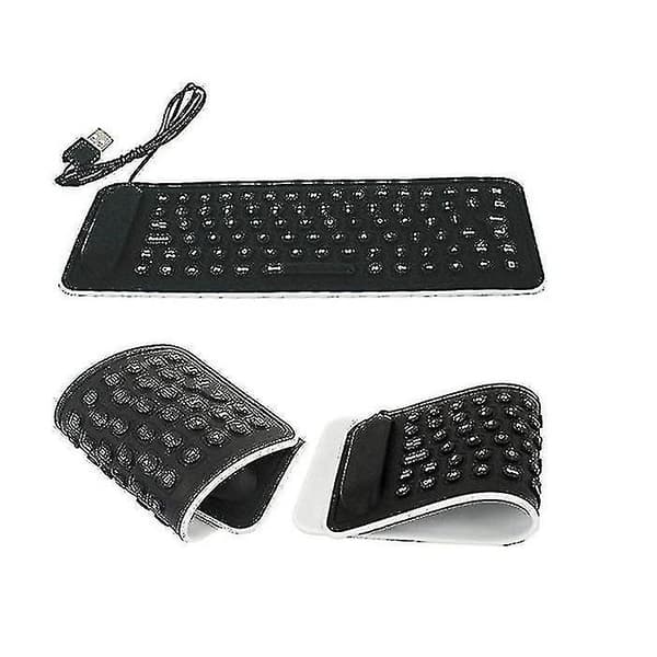 Nyt bærbart USB Mini Fleksibelt Silikone PC Tastatur Sammenfoldeligt til Bærbar Notebook Sort 17otc21