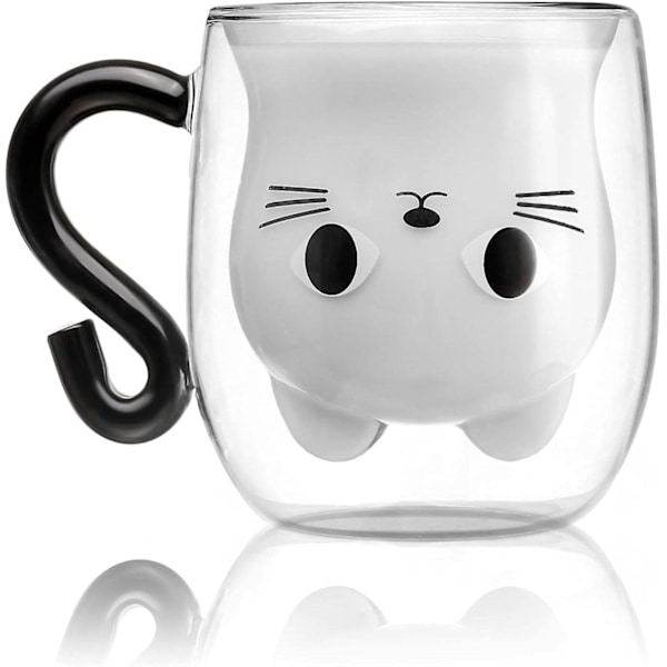 Kattmugg, Dubbelglas Söt Kaffe Te Kopp, Examen Alla Hjärtans Dag Mors Dag Påsk Halloween Julklapp Till Fru Mamma Hennes Flickvän Lärare F