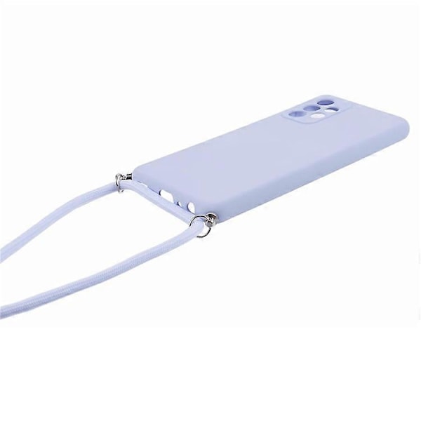 Kompatibelt Skal för Samsung Galaxy A52 4G / 5G / A52s 5G, Exakta Utskärningar, TPU-skydd med Långt Snöre LightPurple
