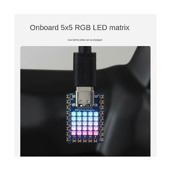 Rp2040- Mini Utvecklingskort med 5X5 Led ombord Rp2040 Dual-Core Processor