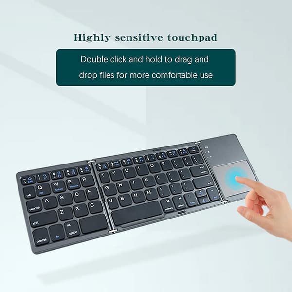 B033/B033 Plus/B089T Bærbar Mini Trådløst Foldbart Tastatur Med Touchpad Bluetooth Tastatur til IOS Android Windows Tablet Telefon