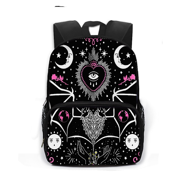 Gothic Bat Ghost Vampire Printing Skoletasker til børn Drenge Piger Laptop Rygsække Børnehave Skoletaske Bogtasker Gave style 21